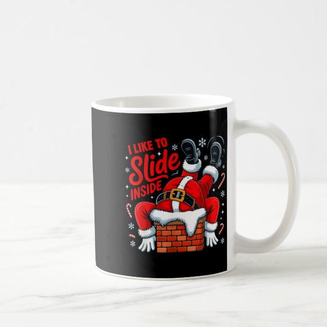Caneca De Café I Like To Slide Inside Funny Santa Couple Matching (Direita)