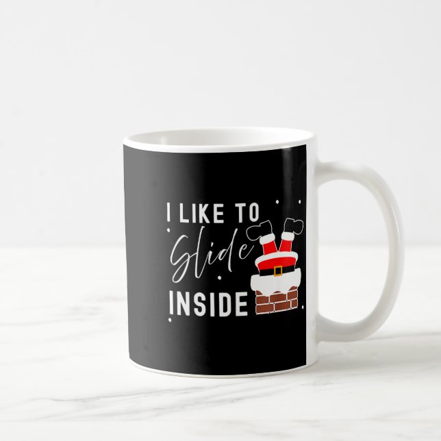 Caneca De Café I Like To Slide Inside Ride On Top Xmas Couple Mat (Direita)