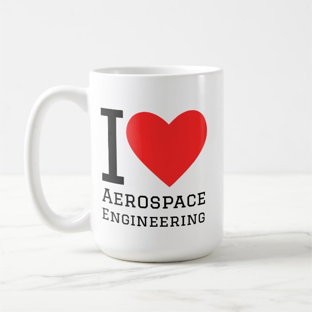 Caneca De Café I love aerospace engineering  (Esquerda)