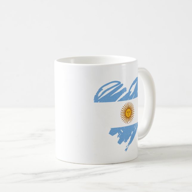 Caneca De Café I Love Argentina - Argentino Flag Heart (Frente Esquerda)