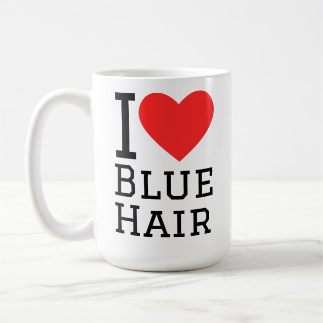 Caneca De Café I love blue hair (Esquerda)