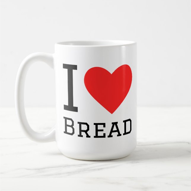Caneca De Café I love bread square sticker (Esquerda)