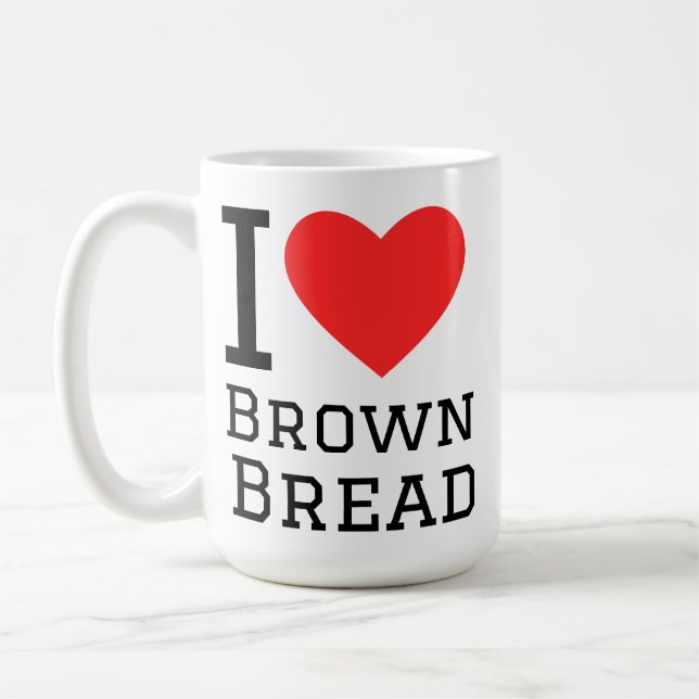 Caneca De Café I love brown bread square sticker (Esquerda)