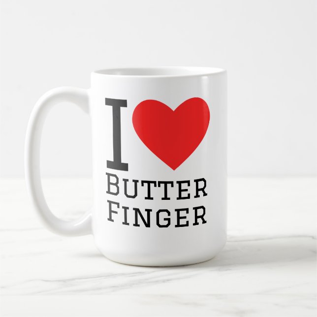 Caneca De Café I love butter finger (Esquerda)
