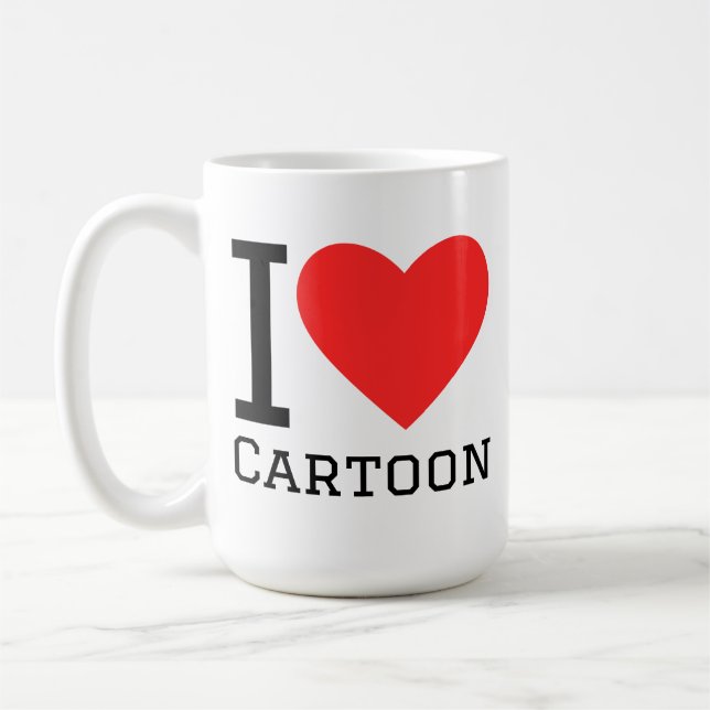Caneca De Café I love cartoon (Esquerda)