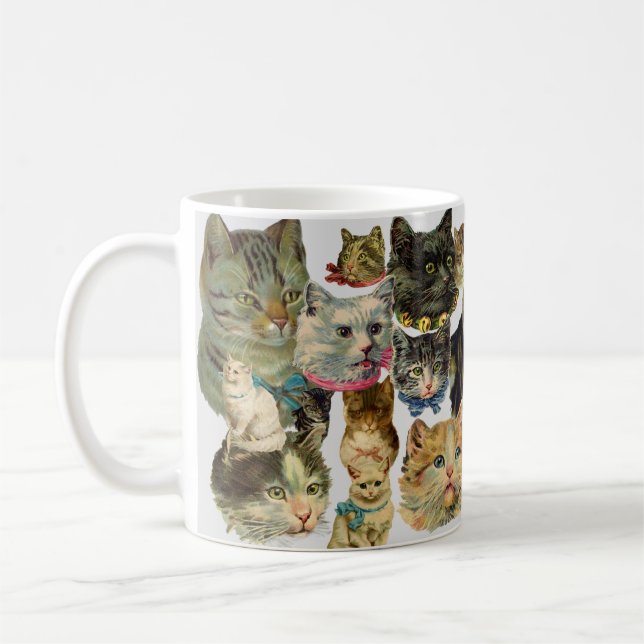 Caneca De Café "I Love Cats" Collage Mug (Esquerda)