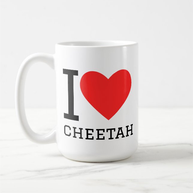 Caneca De Café I love cheetah  (Esquerda)