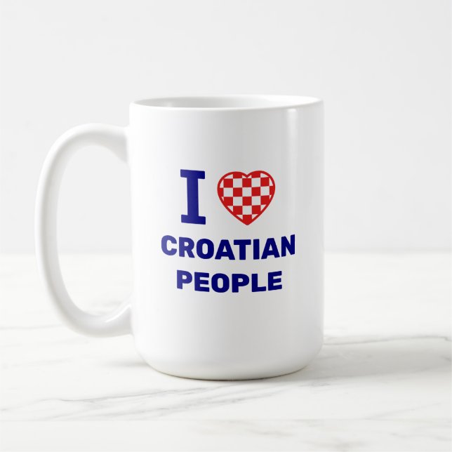 Caneca De Café I Love Croatian People (Esquerda)