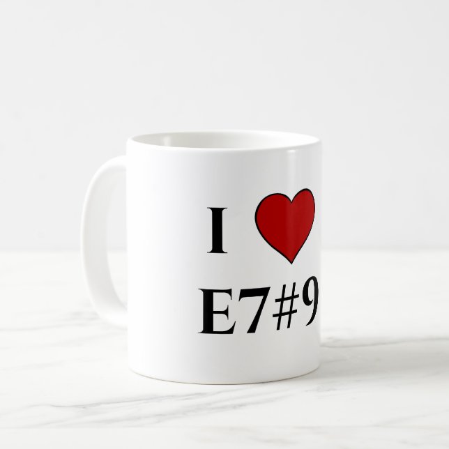 Caneca De Café I Love E7#9 (Frente Esquerda)