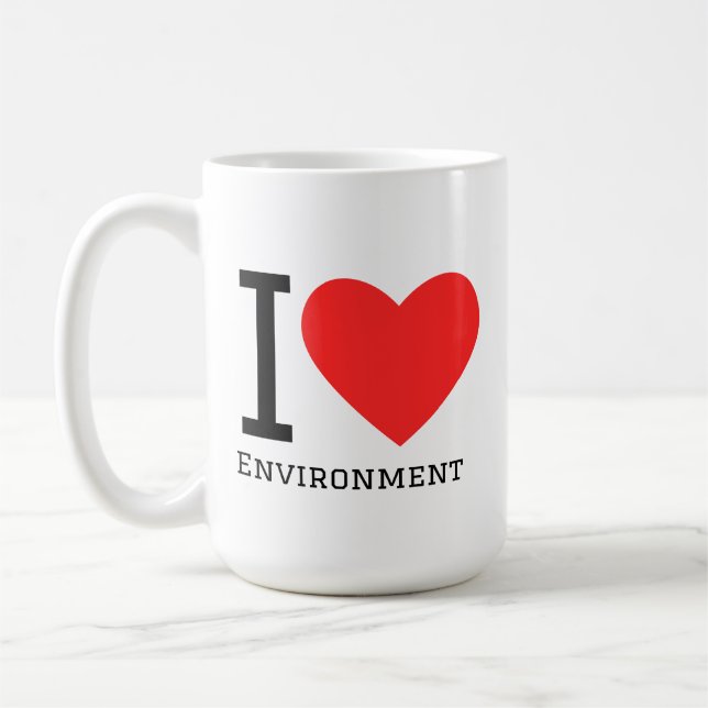 Caneca De Café I love environment square sticker (Esquerda)