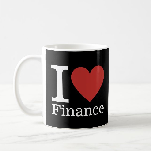 Caneca De Café I ❤️ Love Finance - Departamento de Finanças - Mug (Esquerda)