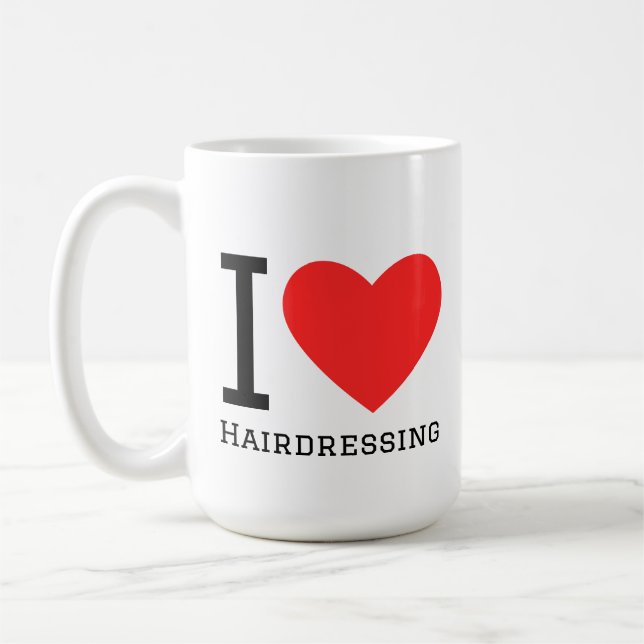 Caneca De Café I love hairdressing square sticker (Esquerda)