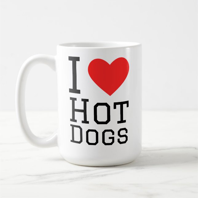 Caneca De Café I love hot dogs (Esquerda)