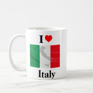 Caneca De Café I Love Italy Flag Map
