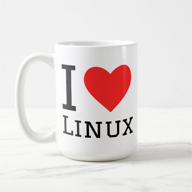 Caneca De Café I love linux (Esquerda)