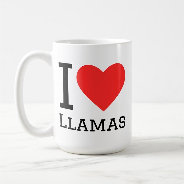 Caneca De Café I love llamas (Esquerda)