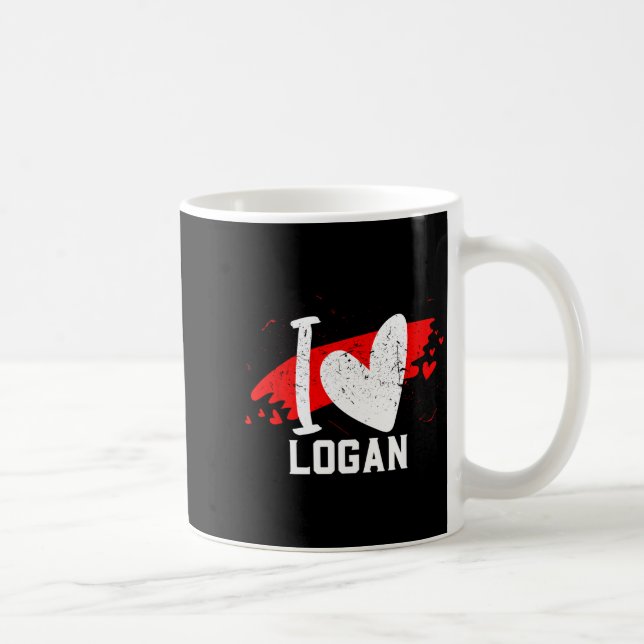 Caneca De Café I Love Logan I Heart Logan  (Direita)