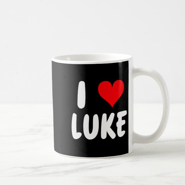 Caneca De Café I Love Luke - Heart - Name  (Direita)