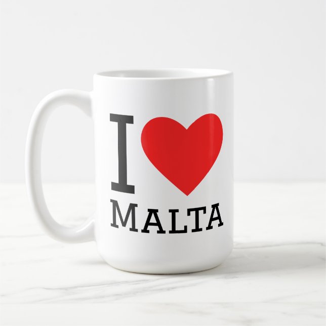 Caneca De Café I love Malta square sticker (Esquerda)