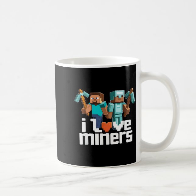 Caneca De Café I Love Miners Funny Mining Gamer Xel Ckaxe  (Direita)