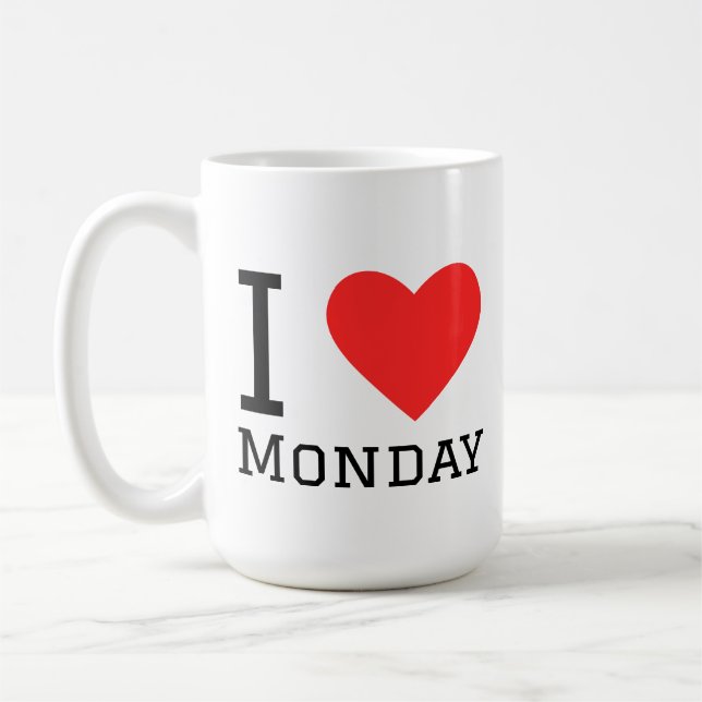Caneca De Café I love monday  square sticker (Esquerda)