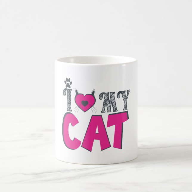 Caneca De Café I Love My Cat – Cute Pet Lover Design (Centro)