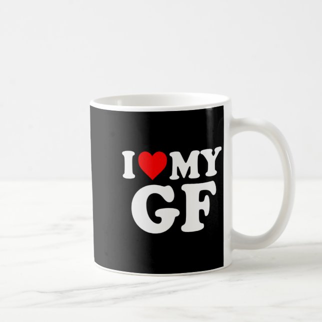 Caneca De Café I Love My Gf Girlfriend Red Heart Valentines Day G (Direita)