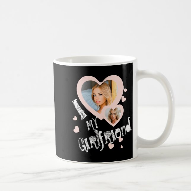 Caneca De Café I Love My Girlfriend Chalkboard Doodles Black Cute (Direita)