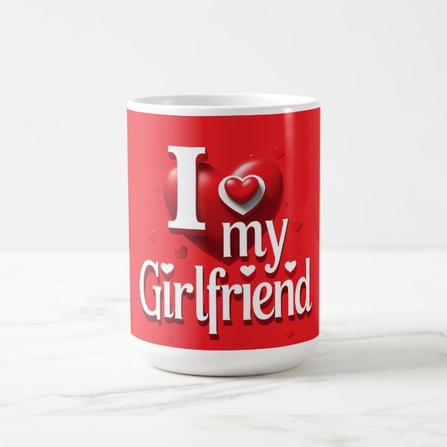 Caneca De Café I Love My Girlfriend T-Shirt ❤️ (Centro)