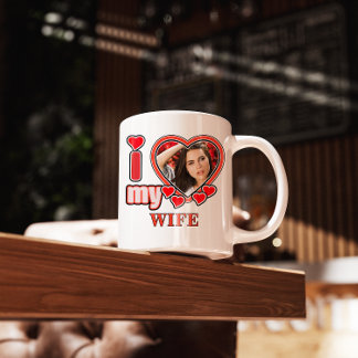 Caneca De Café I Love My Wife Personalized Valentines Day Heart