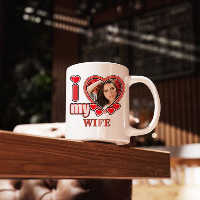 Caneca De Café I Love My Wife Personalized Valentines Day Heart (Criador carregado)