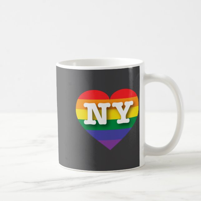 Caneca De Café I Love New York Rainbow Heart  (Direita)