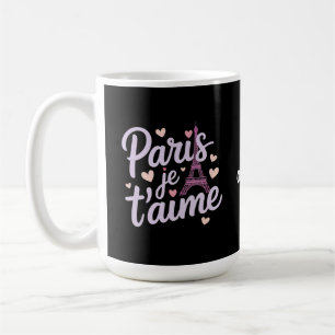 Caneca De Café I Love Paris Je t'aime Eiffel Tower France T-Shirt