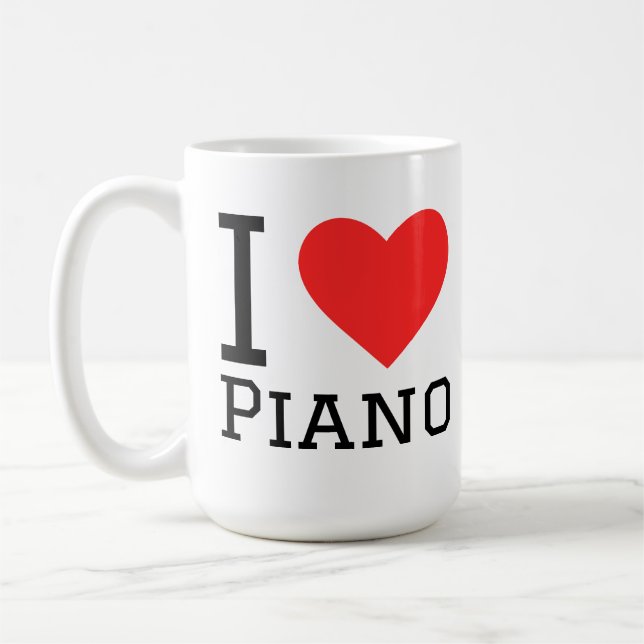 Caneca De Café I love piano square sticker (Esquerda)