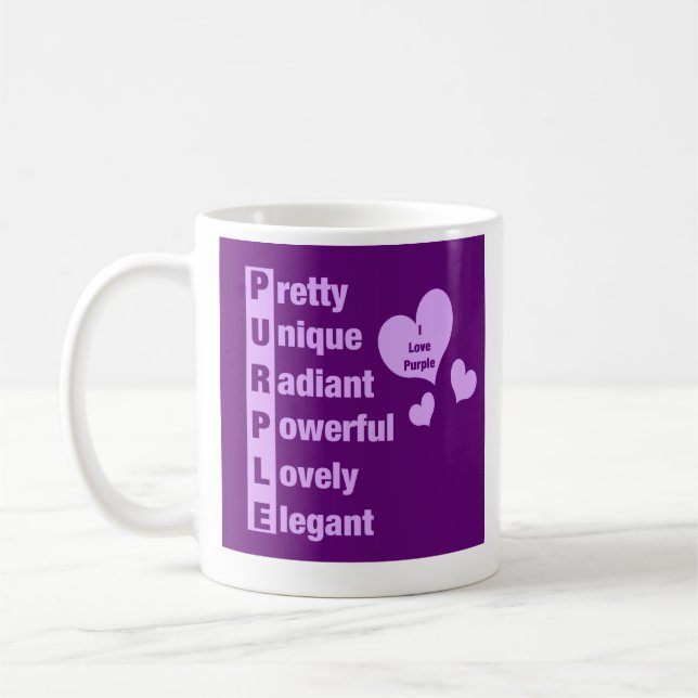 Caneca De Café I love purple mug (Esquerda)