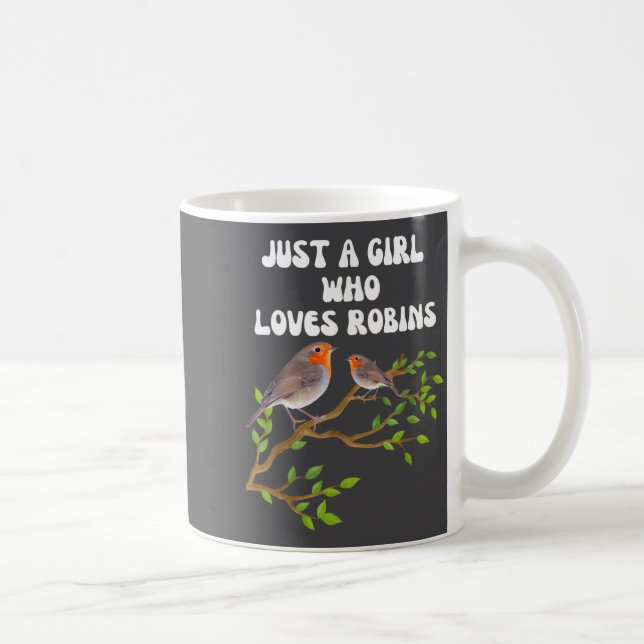 Caneca De Café I Love Robins Bird Lover Colourful Present  (Direita)