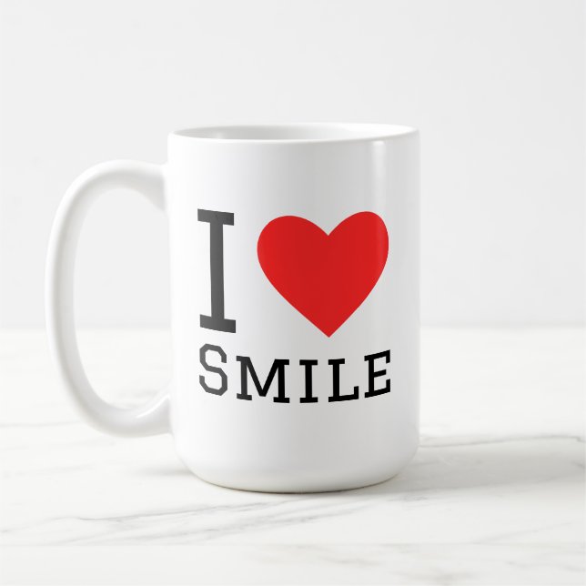 Caneca De Café I love smile square sticker (Esquerda)