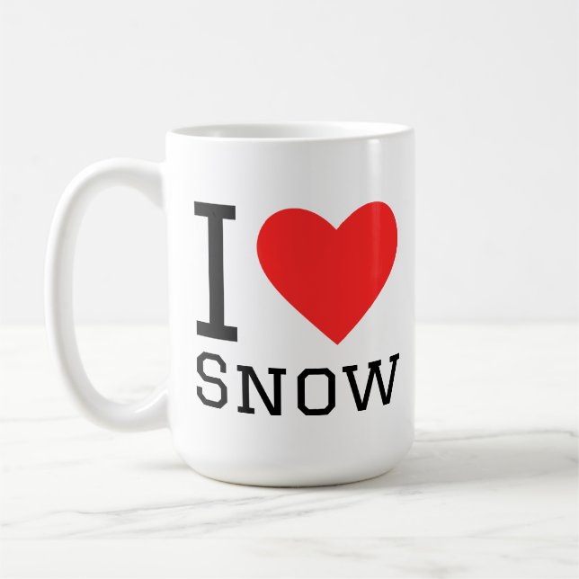 Caneca De Café I love snow square sticker (Esquerda)