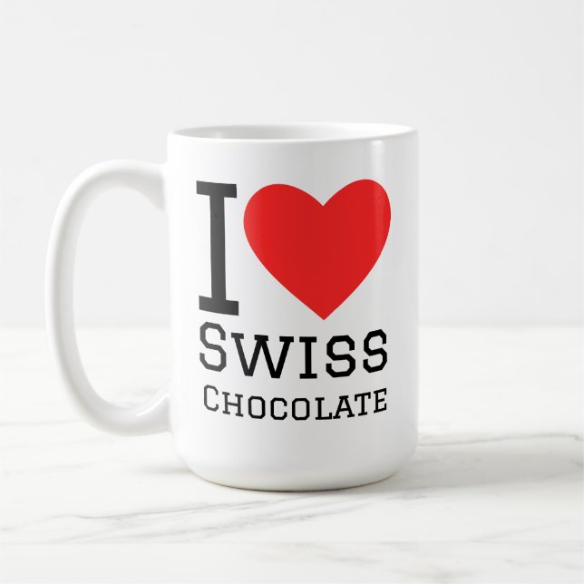 Caneca De Café I love Swiss chocolate (Esquerda)