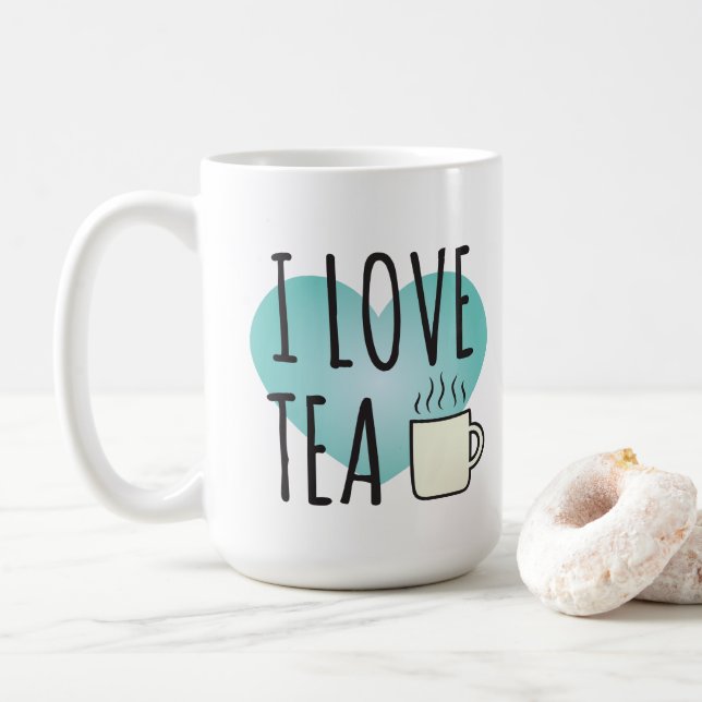 Caneca De Café I Love Tea (15 oz) Coffee Mug (Com Donut)
