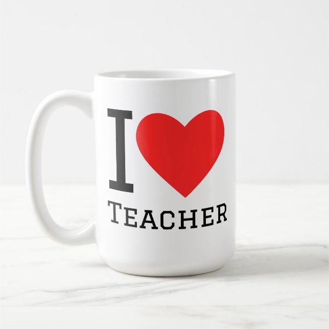 Caneca De Café I love teacher (Esquerda)