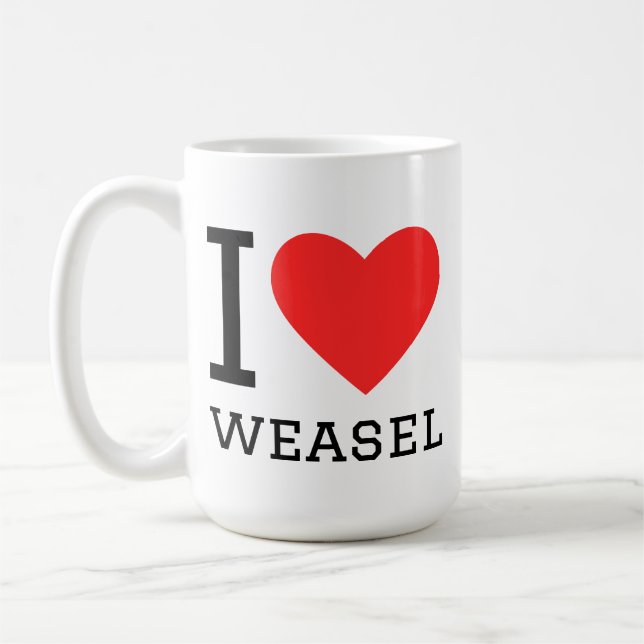 Caneca De Café I love weasel (Esquerda)