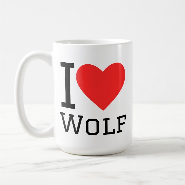 Caneca De Café I love wolf (Esquerda)