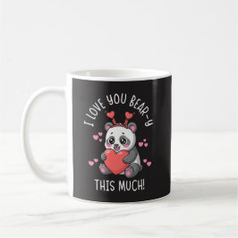 Caneca De Café I Love You Bear-y This Much - Cute Panda Valentine