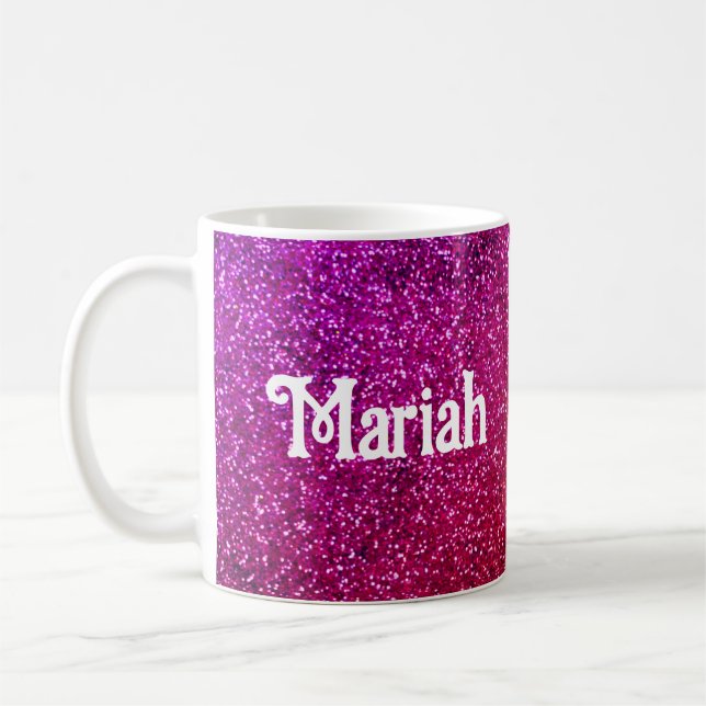 Caneca De Café  I love you chic pink glitter background (Esquerda)
