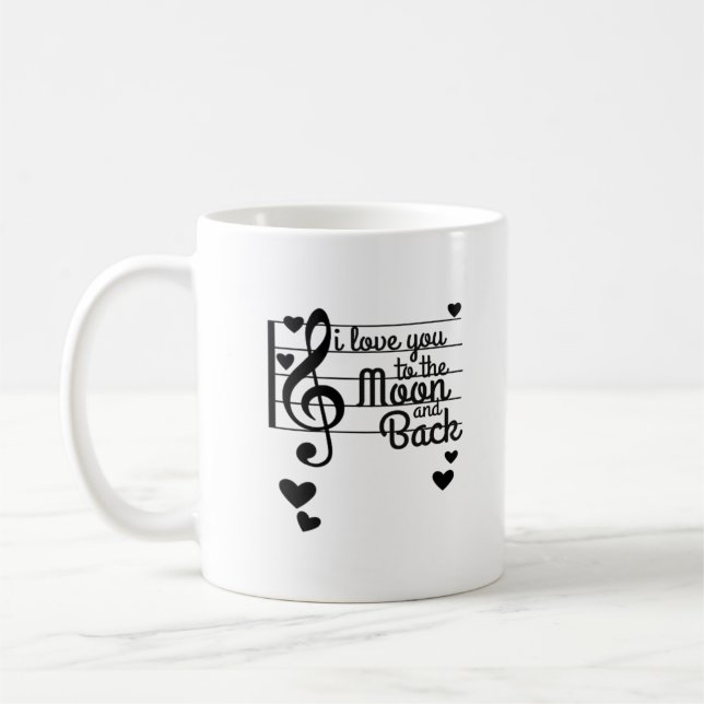 Caneca De Café I Love You To The Moon And Back Repeating Love Quo (Esquerda)