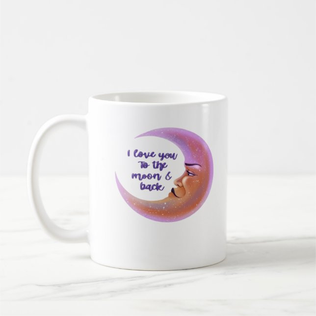 Caneca De Café I Love You To The Moon And Back Timeless Love Styl (Esquerda)