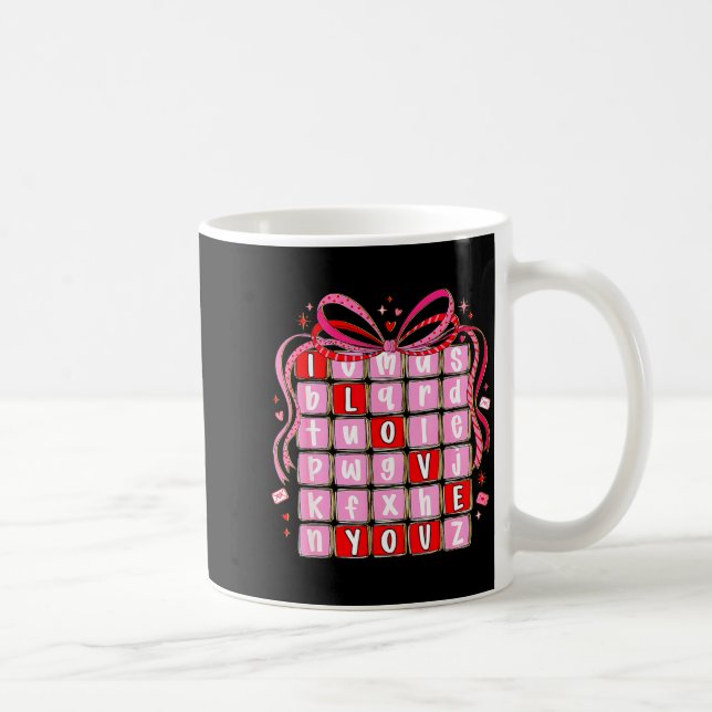Caneca De Café I Love You Valentine Kids Preppy Valentine's Day L (Direita)