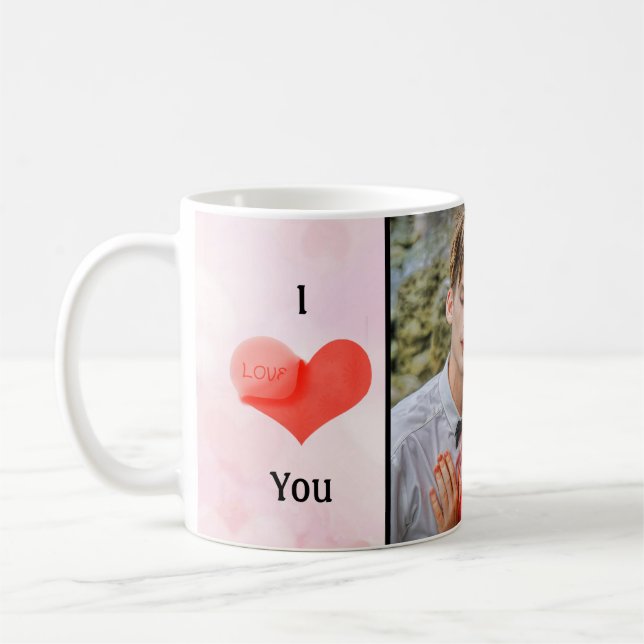Caneca De Café I Love You with Personal Photo (Esquerda)