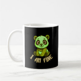 Caneca De Café I’m Fine Panda Cartoon Funny Everyday Mood Coffee